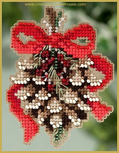 Mill Hill "Curly Ho Ho" Beaded Christmas Ornament Kit - 2004 Winter Holiday Series, Counted Cross Stitch