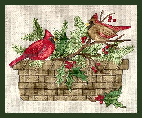 Winter Cardinal Basket - CHART ONLY