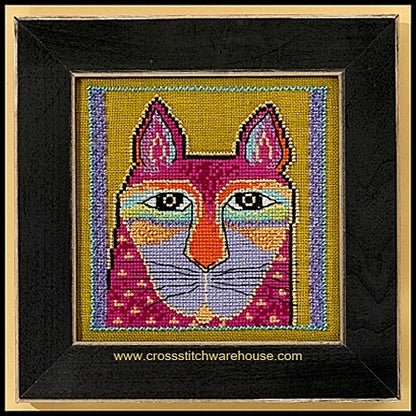 Wild Pink Cat AIDA Kit & Frame