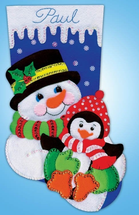 Snowman And Penguin Stocking