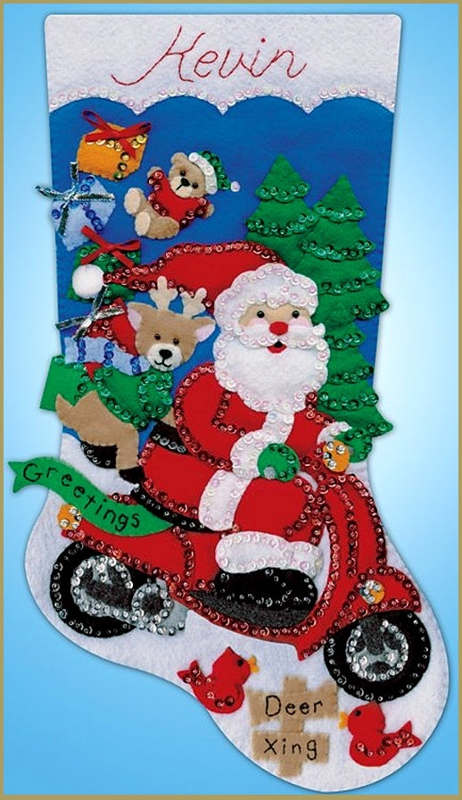 Scooter Santa Stocking