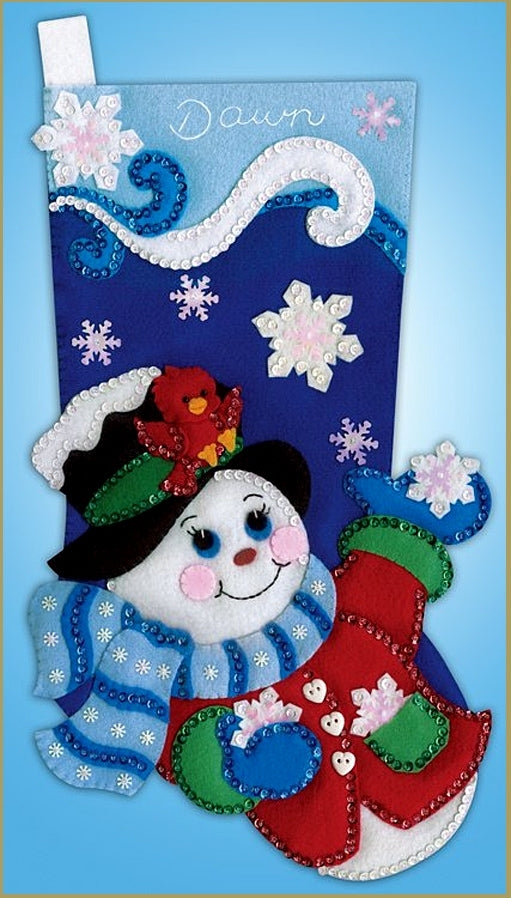 Snowflake Snowman Stocking