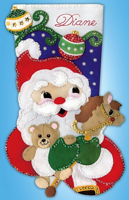 Santa With Toys Stocking