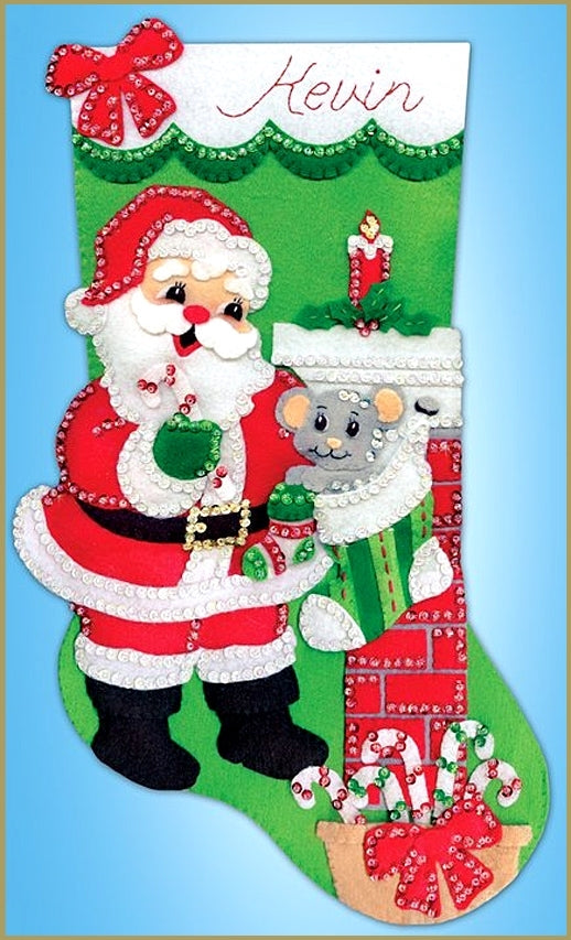 Santa with Mouse Stocking