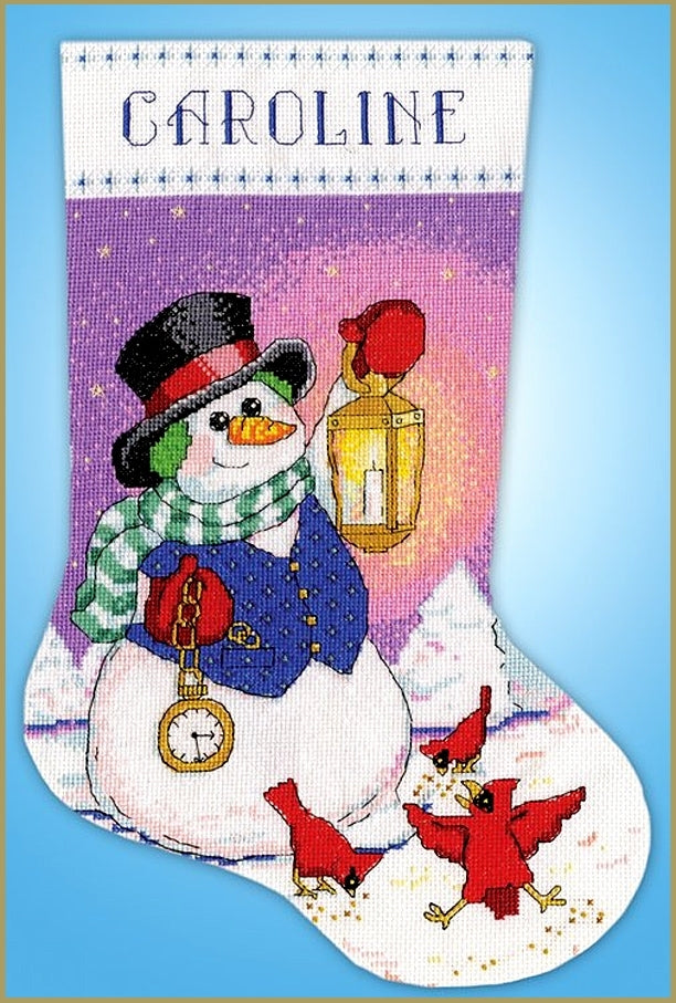 Snowman with Lantern Stocking