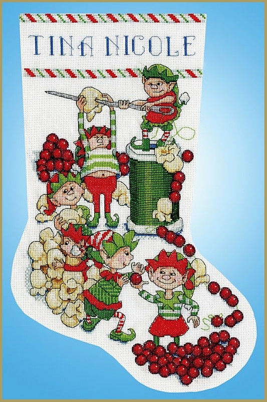 Popcorn Elves Stocking