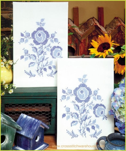 KITCHEN TOWELS - Blue Rose