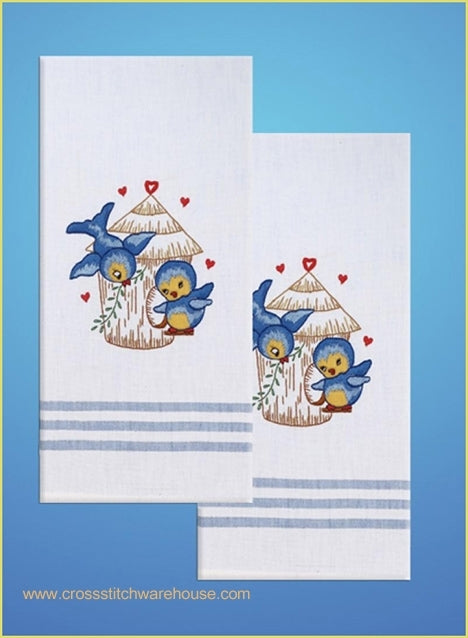 KITCHEN TOWELS - Bluebirds