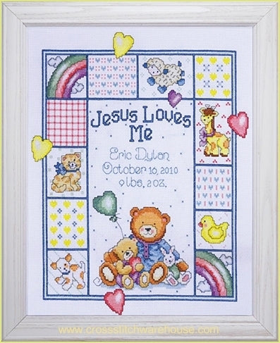 Jesus Loves Me Birth Record – Crossstitchwarehouse.com