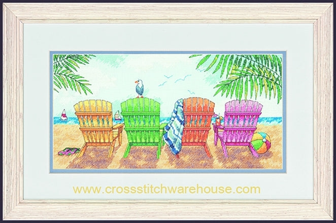 Beach Chair Duo  MINI NEEDLEPOINT