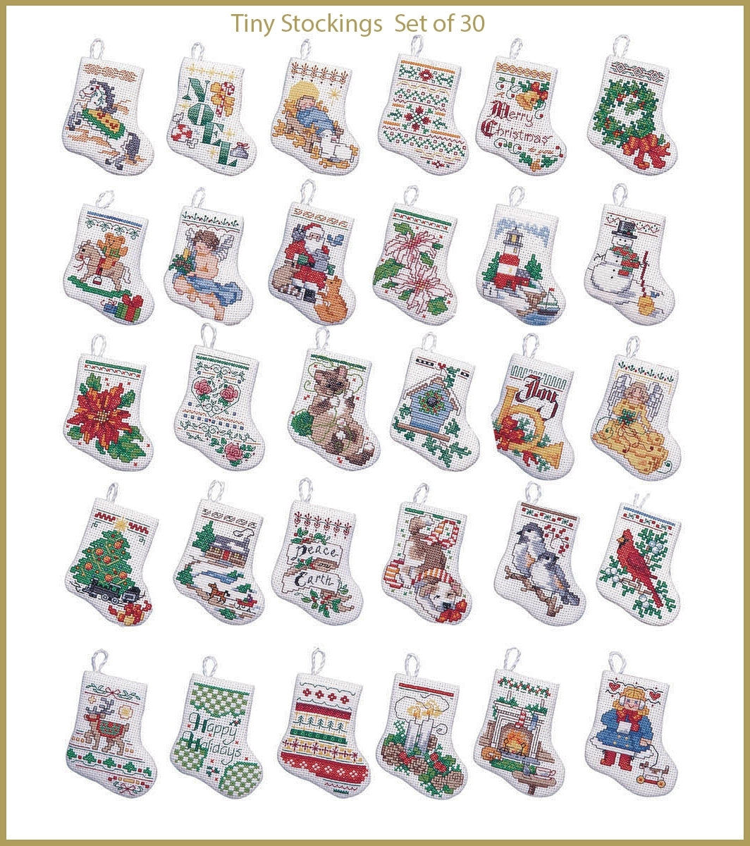 ORNAMENTS - Tiny Stockings - Set of 30