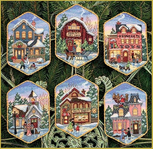 ORNAMENTS - Christmas Village  GOLD