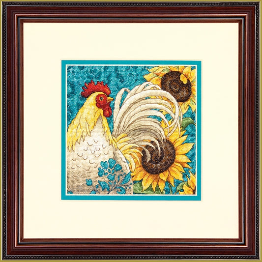 Rooster & Sunflowers