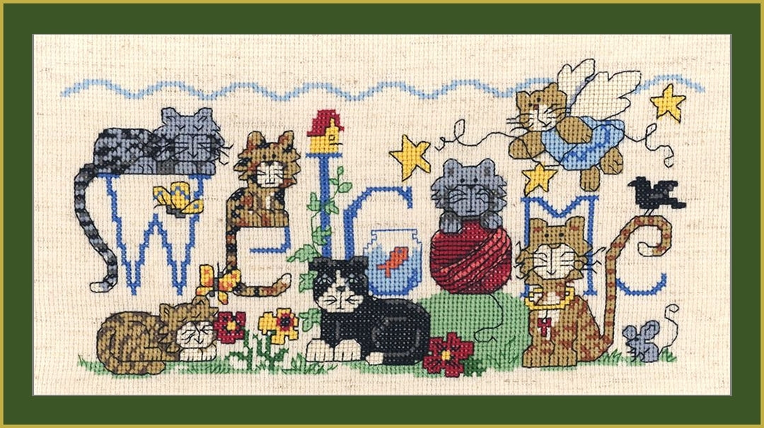 Cat Welcome - CHART & FABRIC