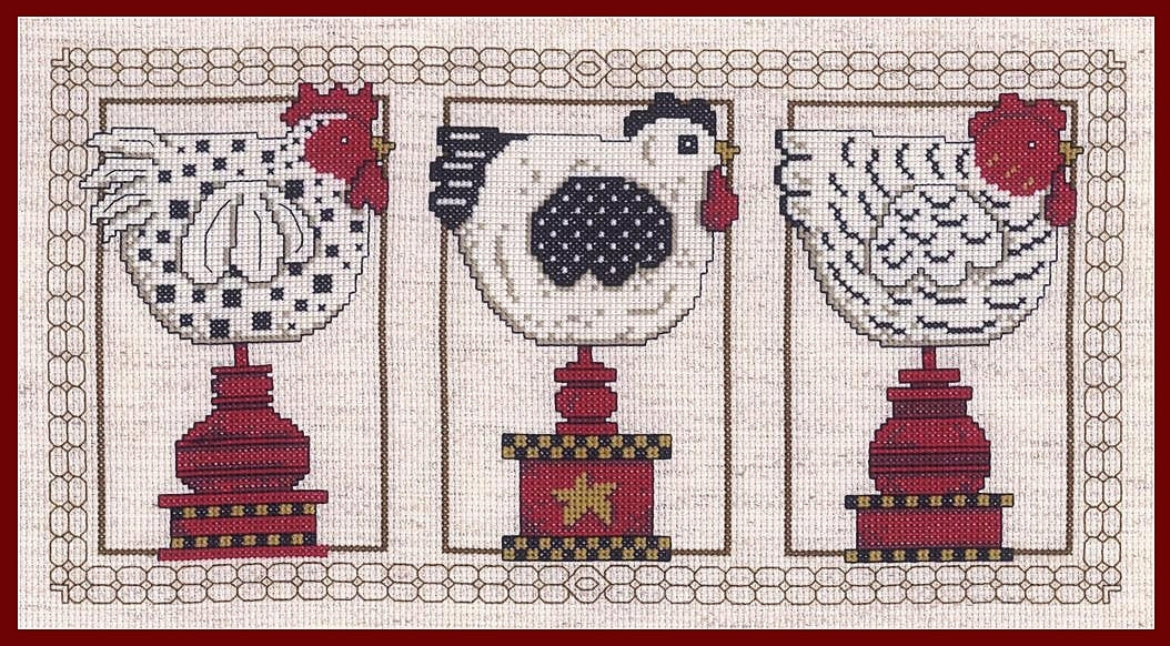 Chicken Trio - CHART & FABRIC