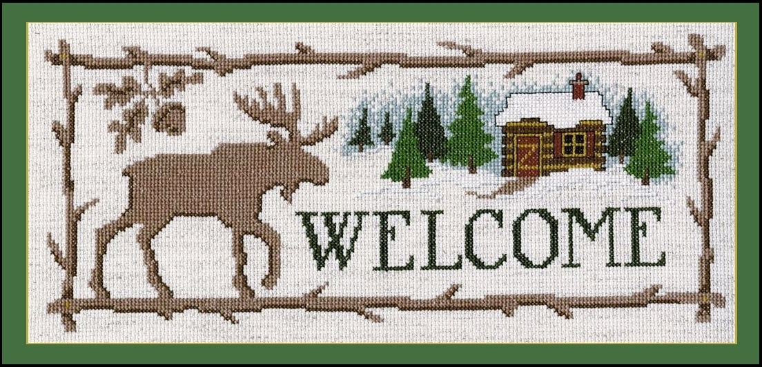 Moose Welcome - CHART ONLY – crossstitchwarehouse.com