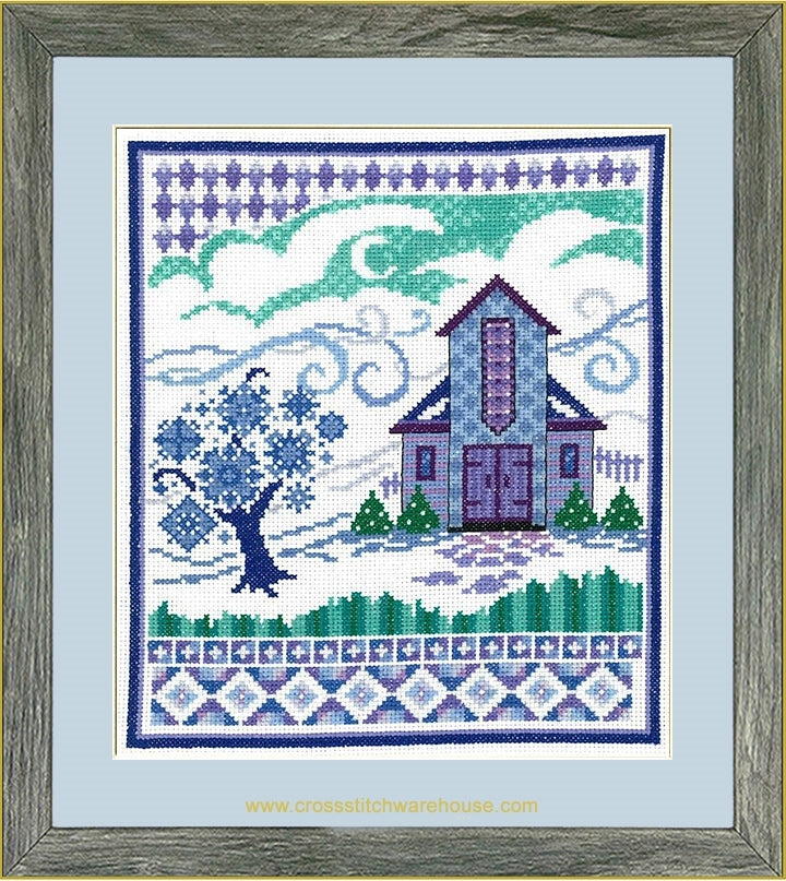 Barn With Winter Quilts - CHART & FABRIC