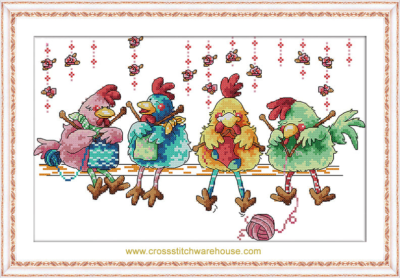 Wacky - Chickens Knitting a Sweater