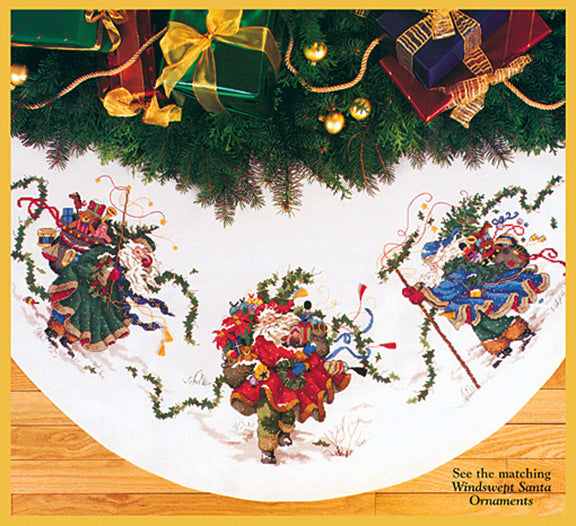 TREE SKIRT - Windswept Santa