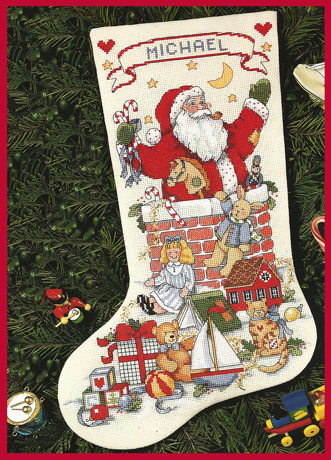 Santa In the Chimney - STOCKING