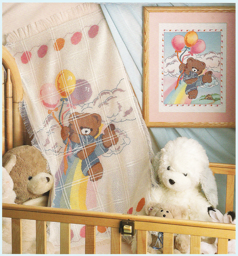 Teddy Bear And Balloons BABY AFGHAN