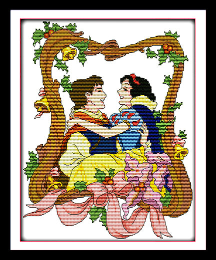 Disney - Royal Embrace on 14ct. White Aida.