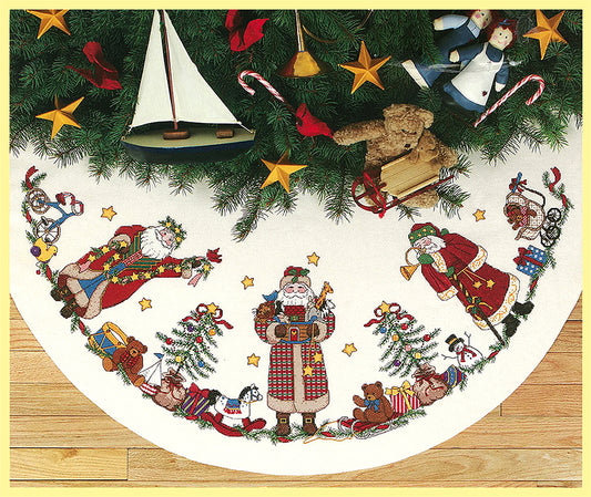 TREE SKIRT - Antique Santa's Old Time Tree Skirt