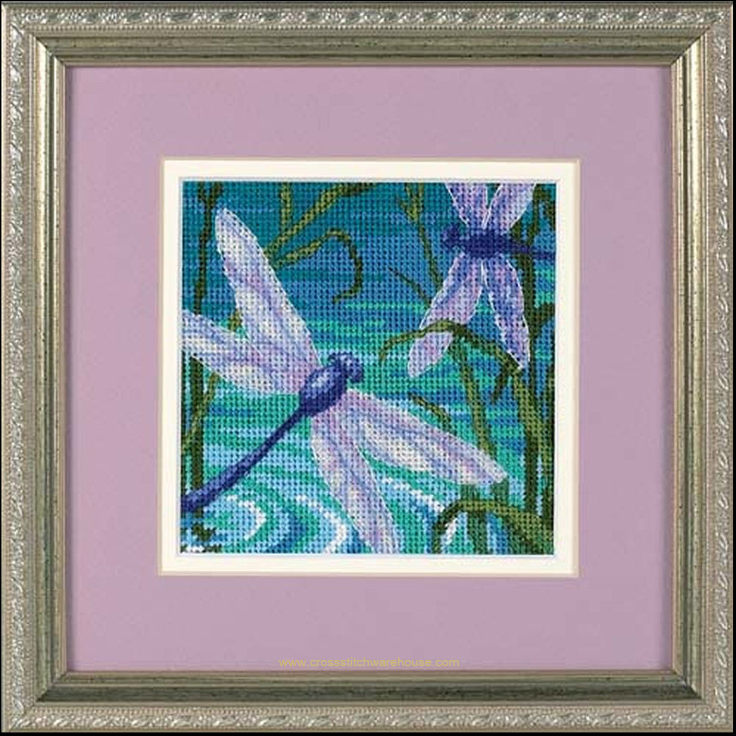 Dragonfly Pair  MINI NEEDLEPOINT