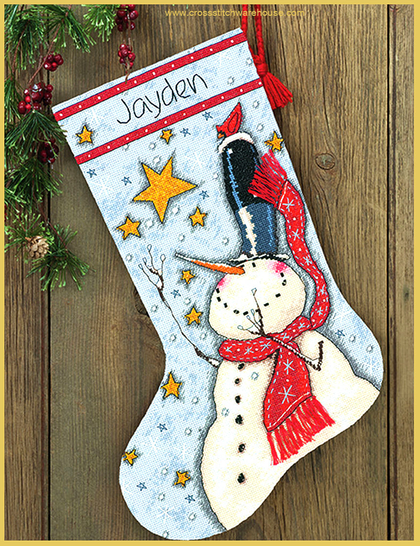 Tall Hat Snowman Stocking