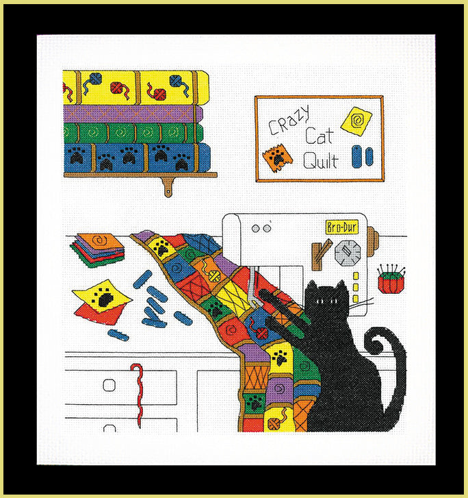 Crazy Quilt Cat - CHART & FABRIC