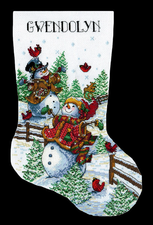 Frolicking Snowman Stocking