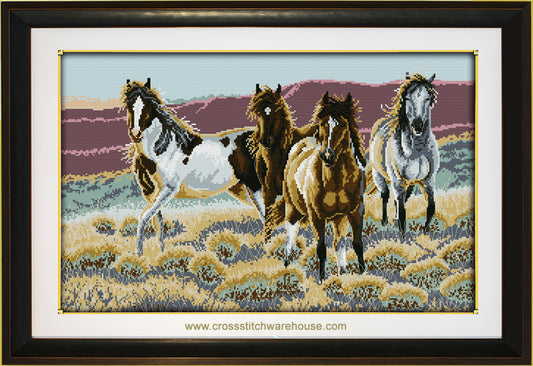 Mustangs On Sagebrush