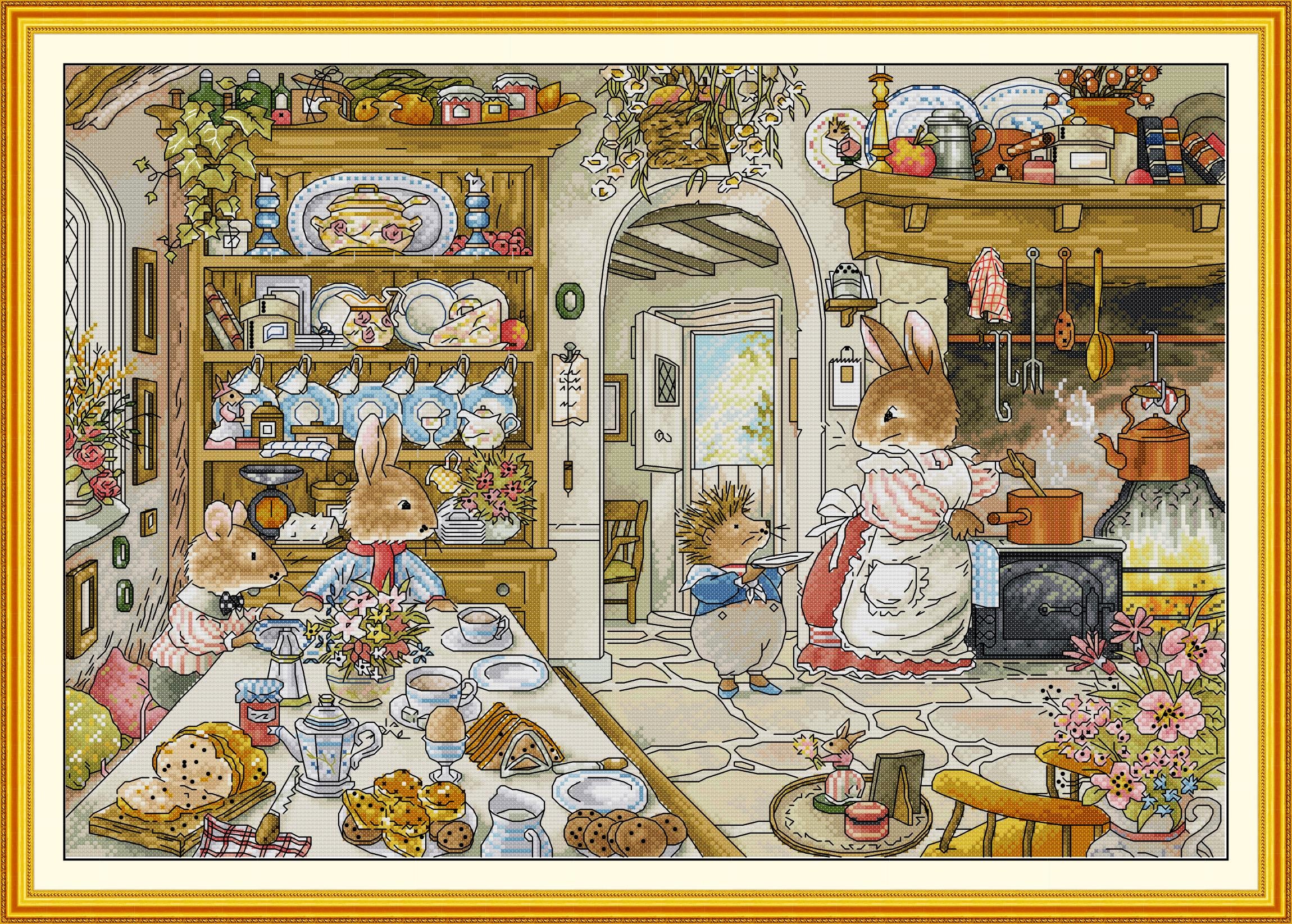 Mrs Rabbit Cross Stitch Kit - Beatrix Potter Mr. Toad's Inn – crossstitchwarehouse.com