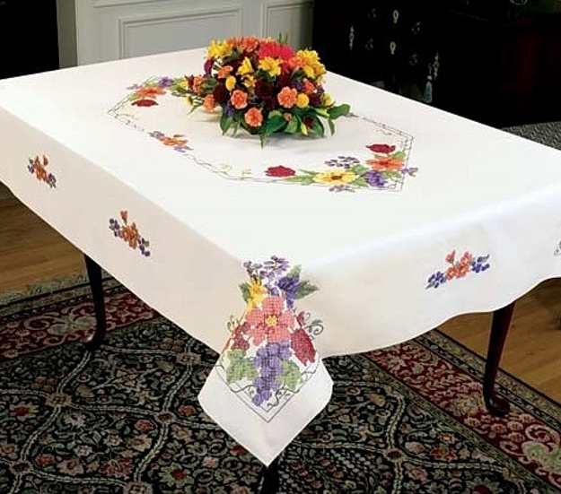 Flowers & Berries Table Runner to Cross Stitch