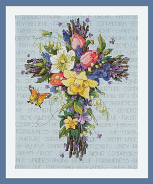 Picture of Floral Cross - SPRING - CHART ONLY