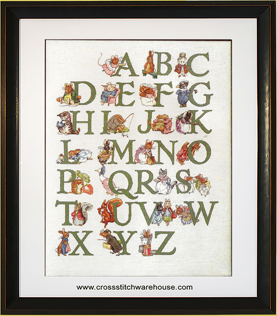 Peter Rabbit Cross Stitch Alphabet Letters A to K Handmade Crossstitch Beatrix Potter Nursery Ready to Frame